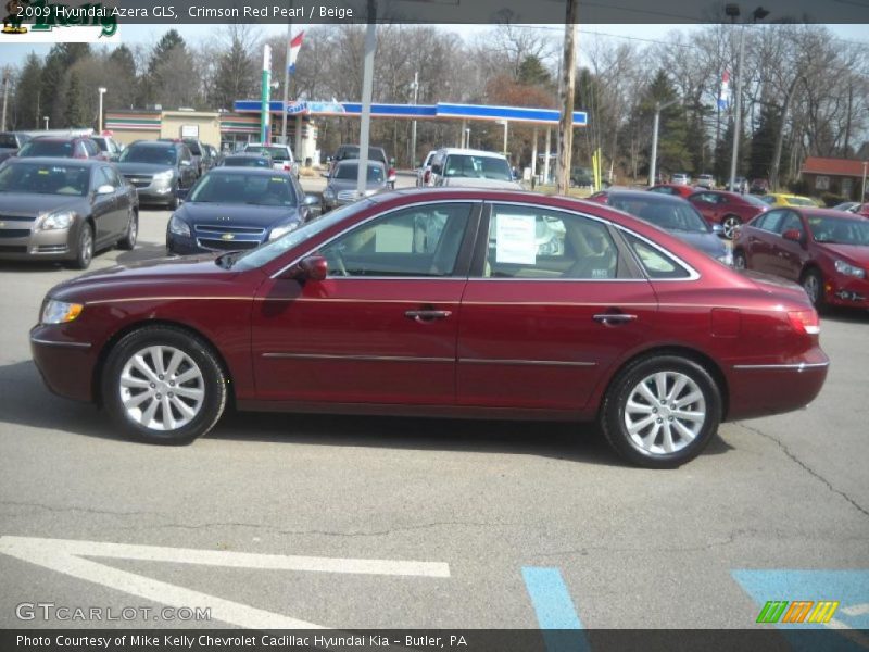 Crimson Red Pearl / Beige 2009 Hyundai Azera GLS