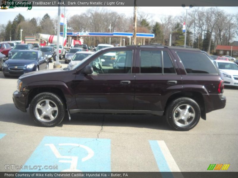 Dark Cherry Metallic / Light Gray 2008 Chevrolet TrailBlazer LT 4x4