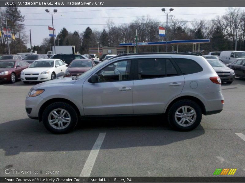 Radiant Silver / Gray 2010 Hyundai Santa Fe GLS 4WD