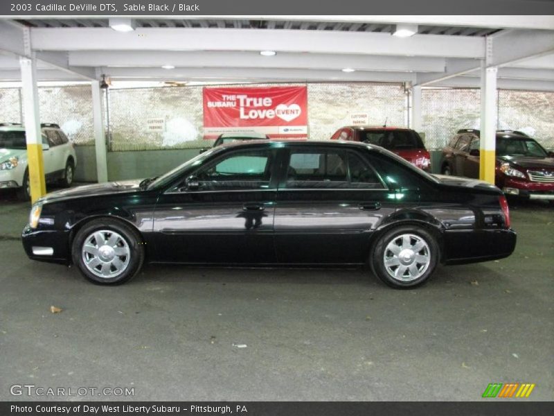 Sable Black / Black 2003 Cadillac DeVille DTS