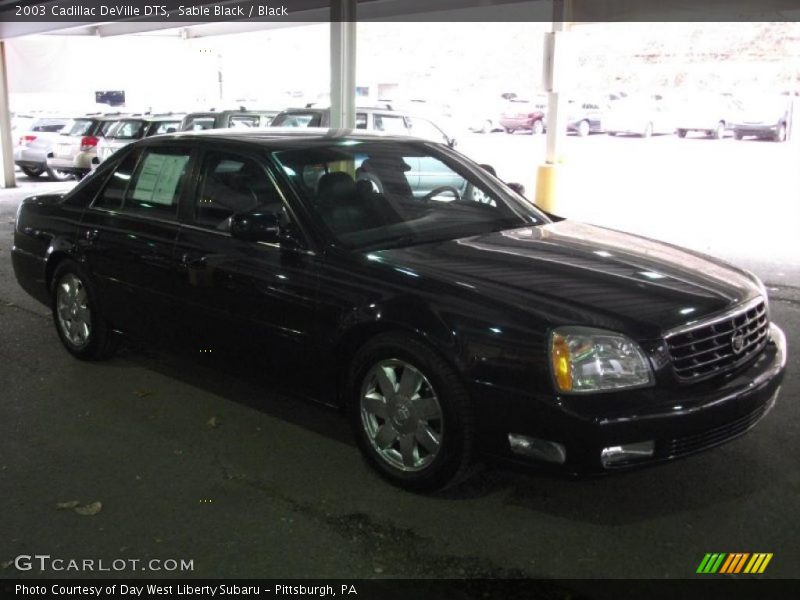 Sable Black / Black 2003 Cadillac DeVille DTS