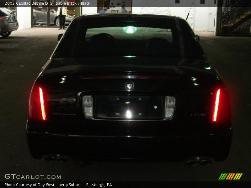 Sable Black / Black 2003 Cadillac DeVille DTS