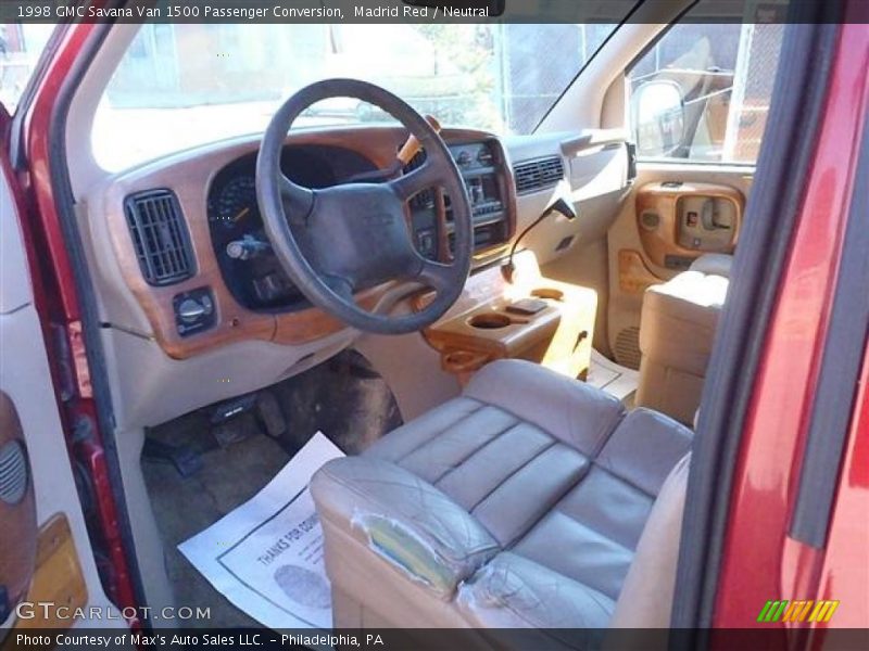 Madrid Red / Neutral 1998 GMC Savana Van 1500 Passenger Conversion