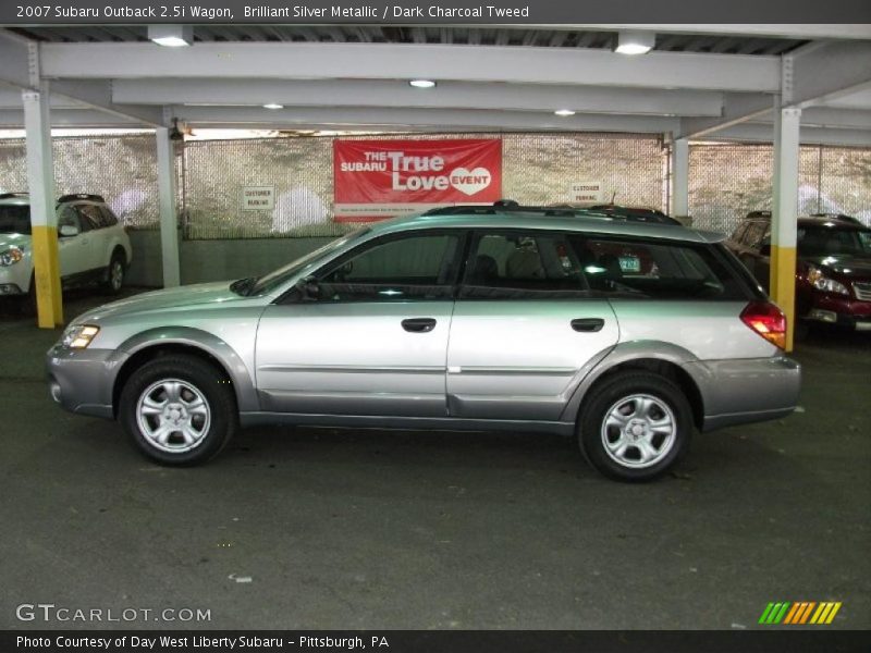 Brilliant Silver Metallic / Dark Charcoal Tweed 2007 Subaru Outback 2.5i Wagon