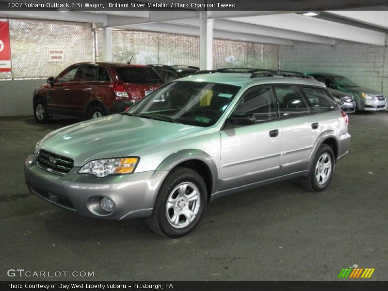 Brilliant Silver Metallic / Dark Charcoal Tweed 2007 Subaru Outback 2.5i Wagon