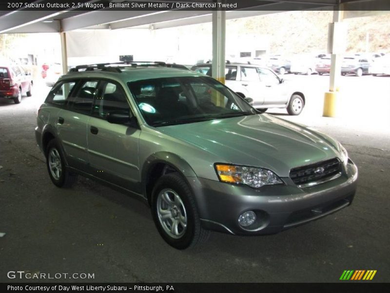 Brilliant Silver Metallic / Dark Charcoal Tweed 2007 Subaru Outback 2.5i Wagon