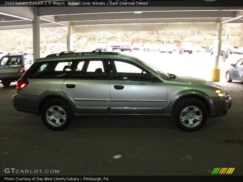 Brilliant Silver Metallic / Dark Charcoal Tweed 2007 Subaru Outback 2.5i Wagon