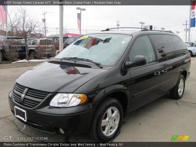 Brilliant Black Crystal Pearl / Medium Slate Gray 2005 Dodge Grand Caravan SXT