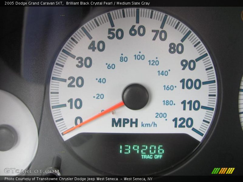 Brilliant Black Crystal Pearl / Medium Slate Gray 2005 Dodge Grand Caravan SXT