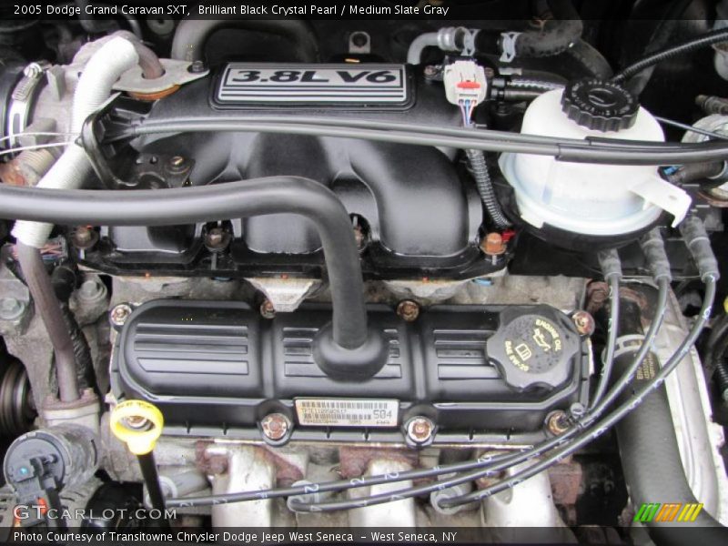 Brilliant Black Crystal Pearl / Medium Slate Gray 2005 Dodge Grand Caravan SXT