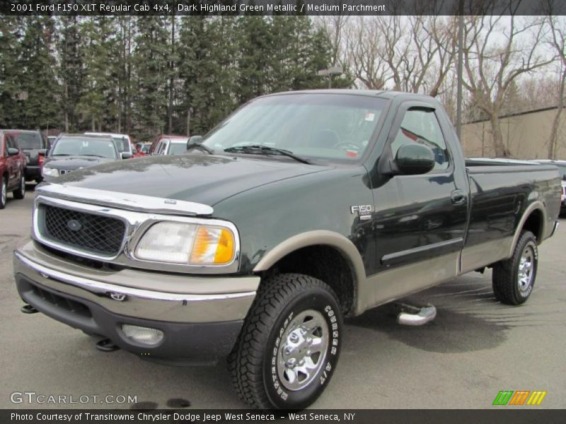 Dark Highland Green Metallic / Medium Parchment 2001 Ford F150 XLT Regular Cab 4x4