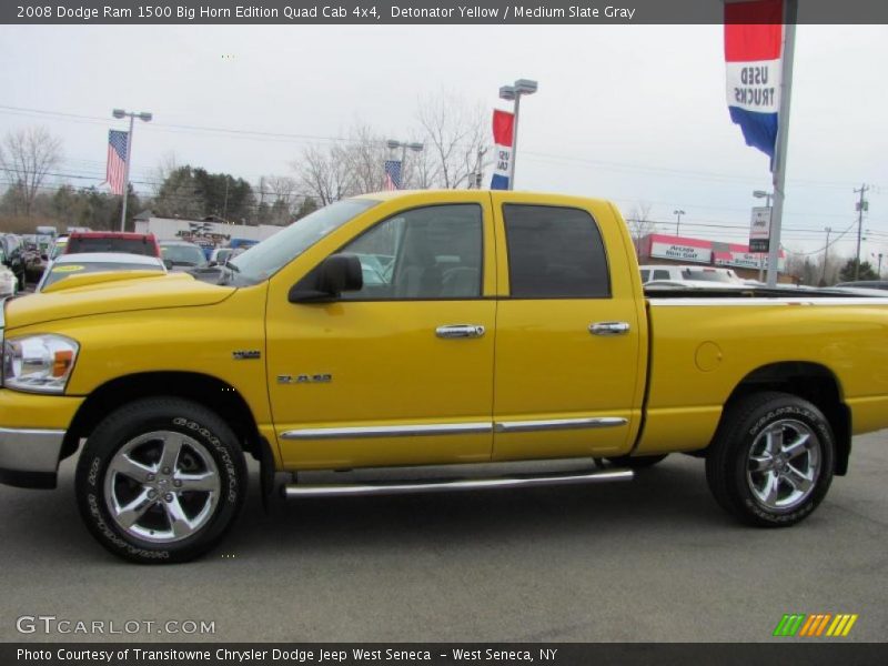 Detonator Yellow / Medium Slate Gray 2008 Dodge Ram 1500 Big Horn Edition Quad Cab 4x4