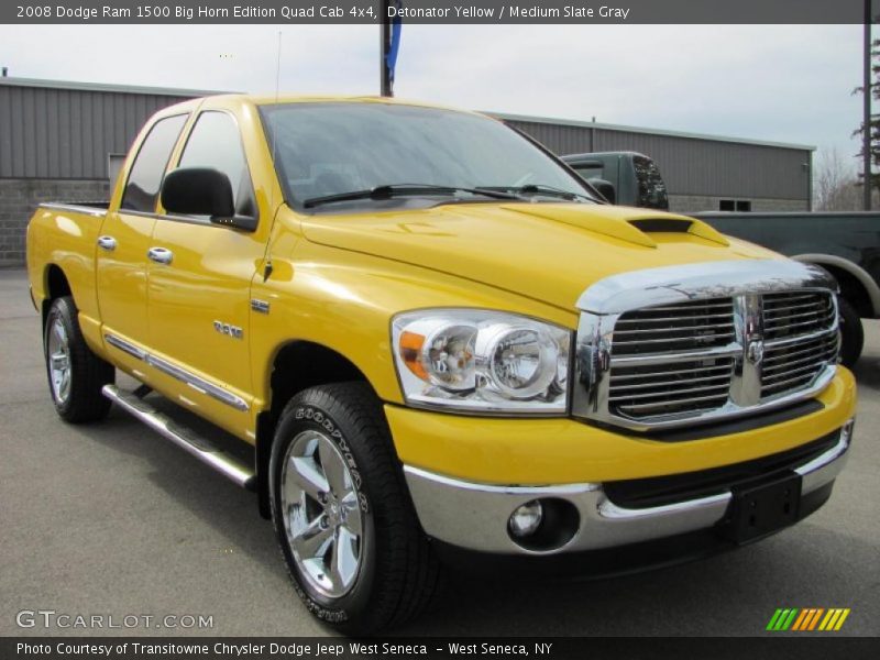 Detonator Yellow / Medium Slate Gray 2008 Dodge Ram 1500 Big Horn Edition Quad Cab 4x4