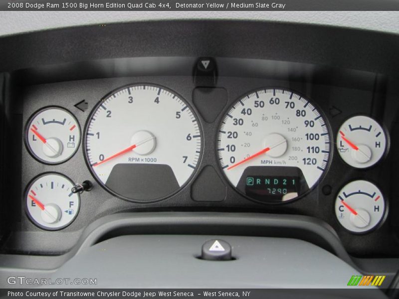 Detonator Yellow / Medium Slate Gray 2008 Dodge Ram 1500 Big Horn Edition Quad Cab 4x4