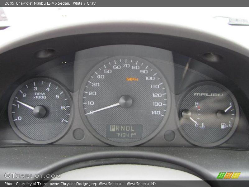 White / Gray 2005 Chevrolet Malibu LS V6 Sedan