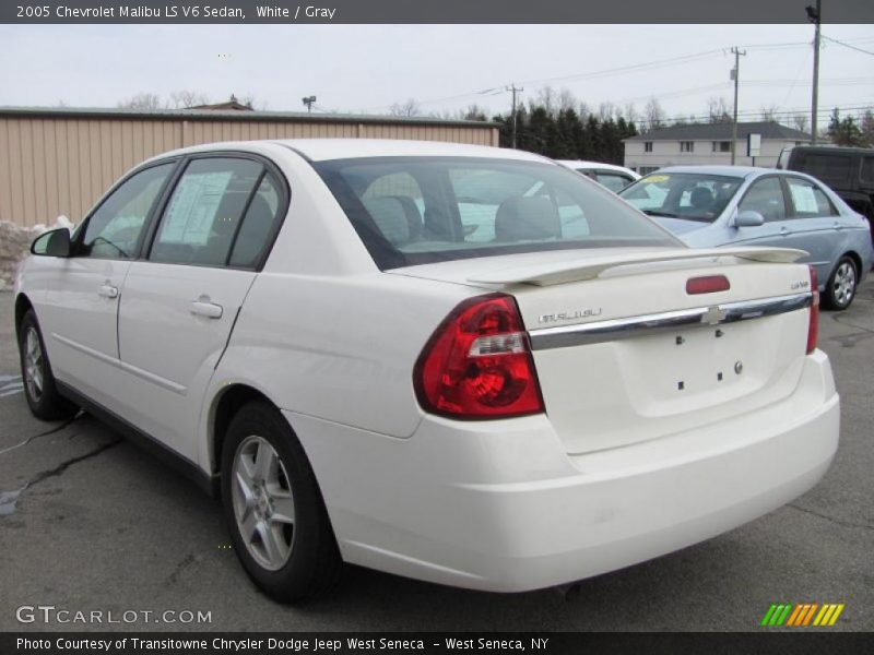 White / Gray 2005 Chevrolet Malibu LS V6 Sedan