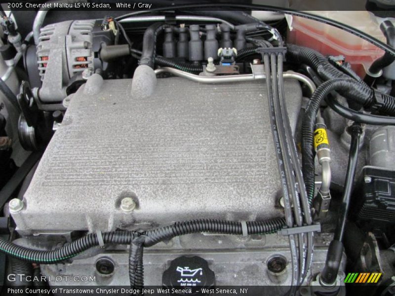 White / Gray 2005 Chevrolet Malibu LS V6 Sedan