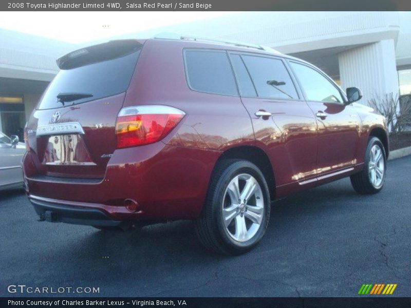 Salsa Red Pearl / Sand Beige 2008 Toyota Highlander Limited 4WD