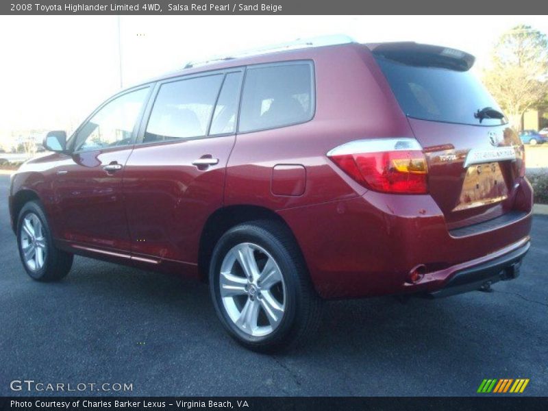Salsa Red Pearl / Sand Beige 2008 Toyota Highlander Limited 4WD