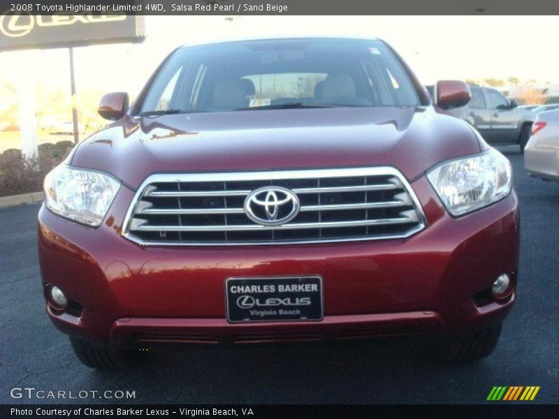 Salsa Red Pearl / Sand Beige 2008 Toyota Highlander Limited 4WD