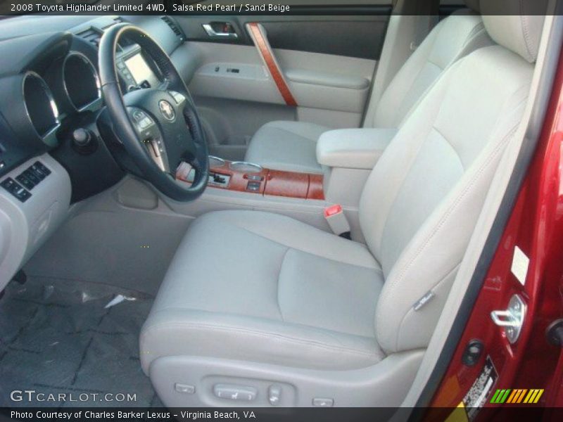 Salsa Red Pearl / Sand Beige 2008 Toyota Highlander Limited 4WD