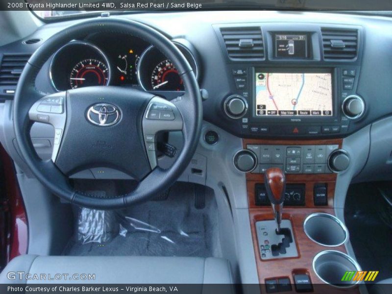 Salsa Red Pearl / Sand Beige 2008 Toyota Highlander Limited 4WD