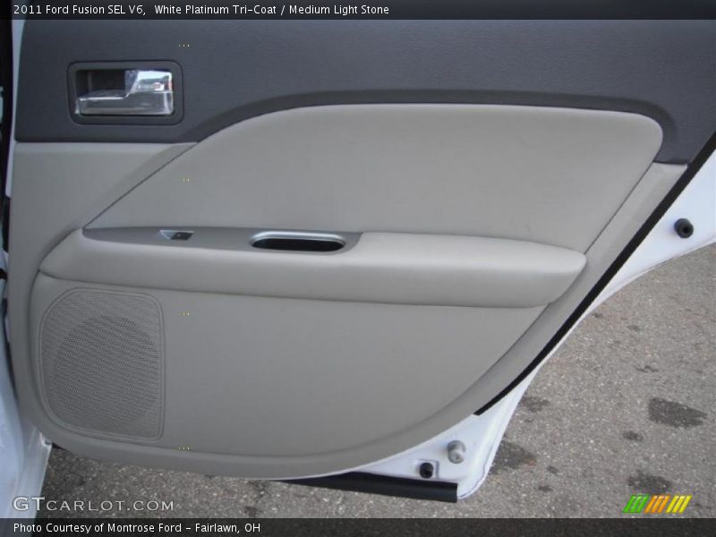 White Platinum Tri-Coat / Medium Light Stone 2011 Ford Fusion SEL V6