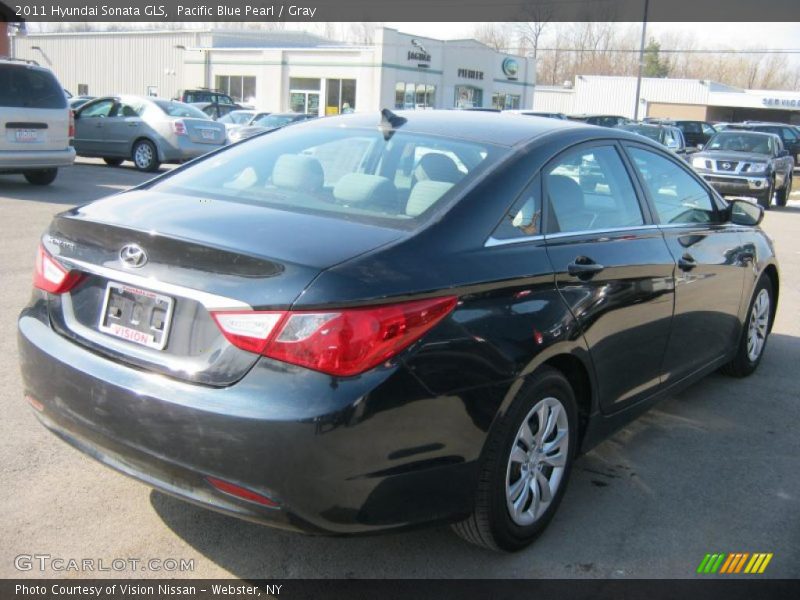 Pacific Blue Pearl / Gray 2011 Hyundai Sonata GLS