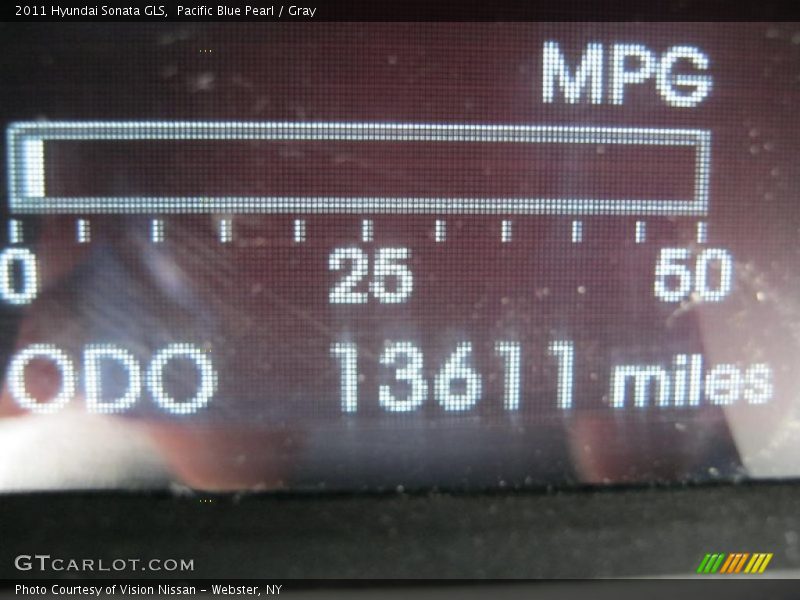 Pacific Blue Pearl / Gray 2011 Hyundai Sonata GLS