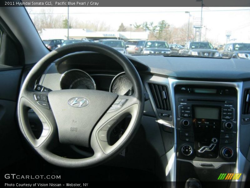 Pacific Blue Pearl / Gray 2011 Hyundai Sonata GLS