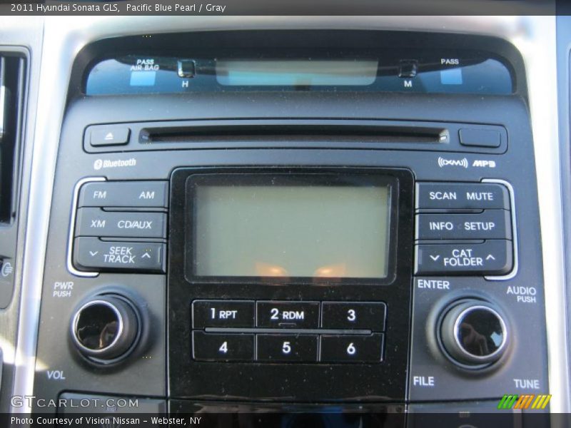 Pacific Blue Pearl / Gray 2011 Hyundai Sonata GLS