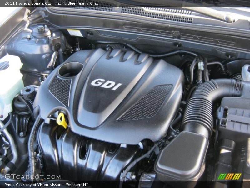 Pacific Blue Pearl / Gray 2011 Hyundai Sonata GLS