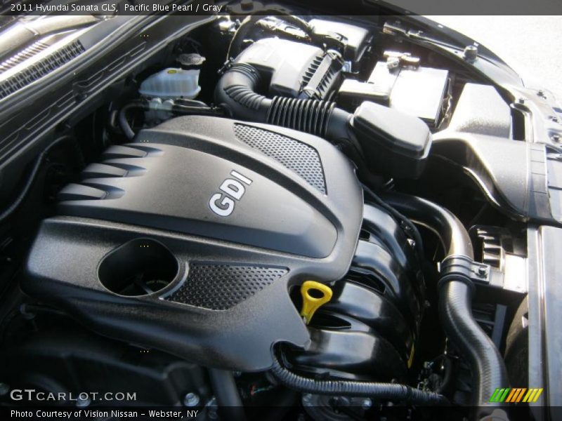 Pacific Blue Pearl / Gray 2011 Hyundai Sonata GLS