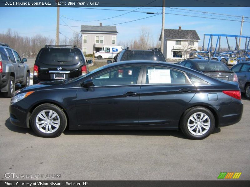 Pacific Blue Pearl / Gray 2011 Hyundai Sonata GLS