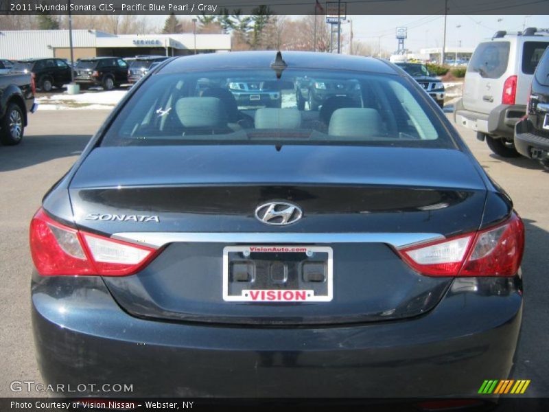 Pacific Blue Pearl / Gray 2011 Hyundai Sonata GLS