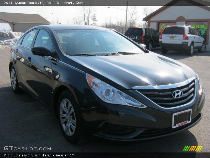 Pacific Blue Pearl / Gray 2011 Hyundai Sonata GLS