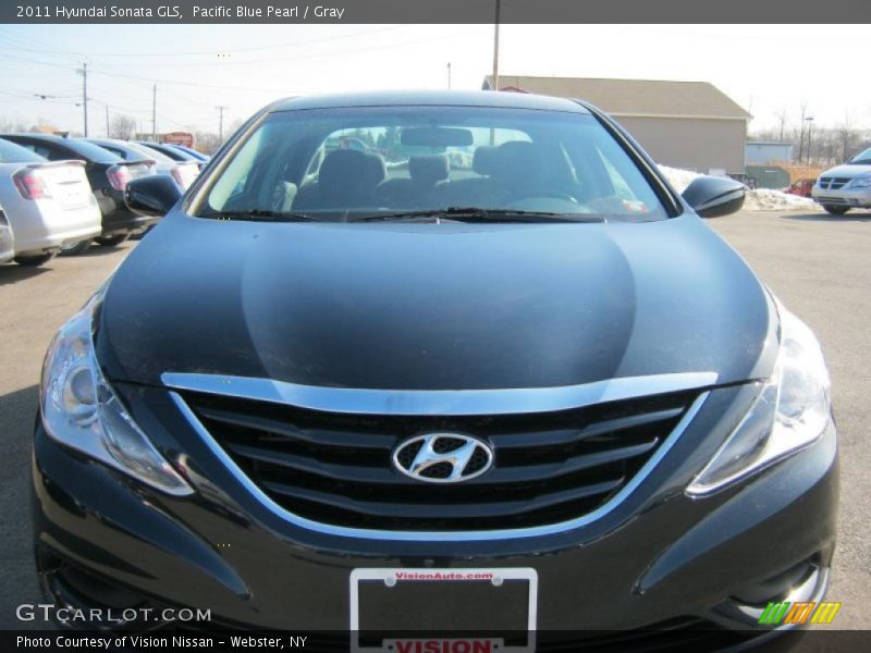 Pacific Blue Pearl / Gray 2011 Hyundai Sonata GLS