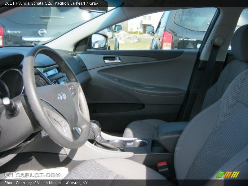 Pacific Blue Pearl / Gray 2011 Hyundai Sonata GLS