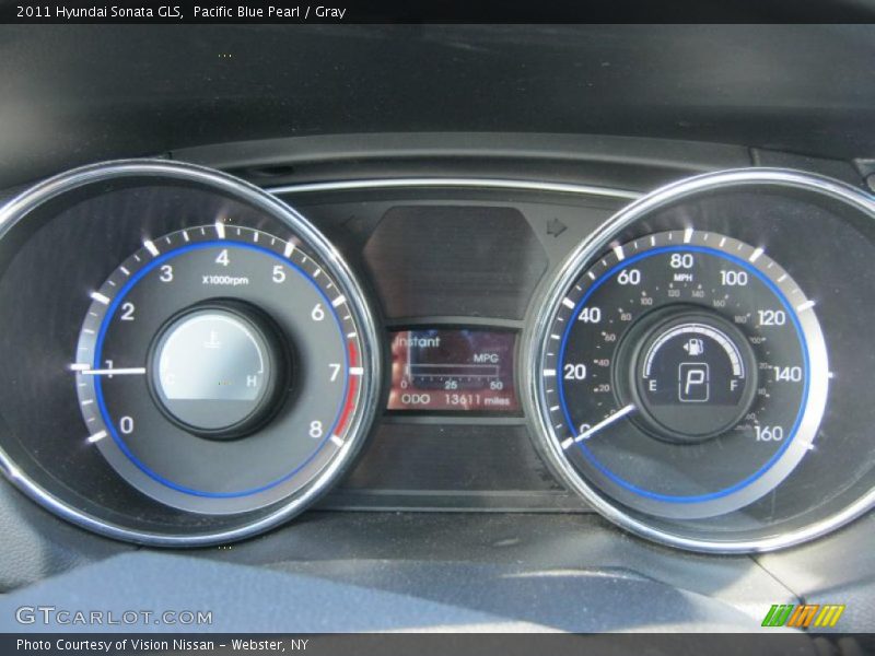 Pacific Blue Pearl / Gray 2011 Hyundai Sonata GLS