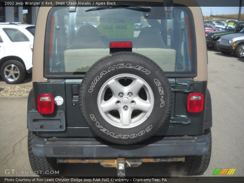 Shale Green Metallic / Agate Black 2002 Jeep Wrangler X 4x4