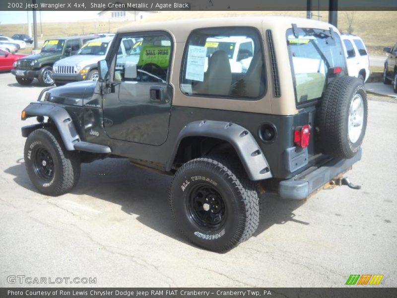 Shale Green Metallic / Agate Black 2002 Jeep Wrangler X 4x4