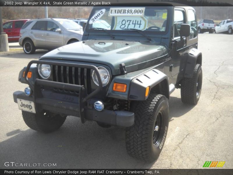 Shale Green Metallic / Agate Black 2002 Jeep Wrangler X 4x4
