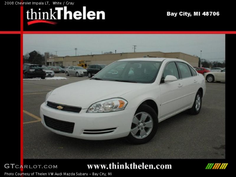 White / Gray 2008 Chevrolet Impala LT