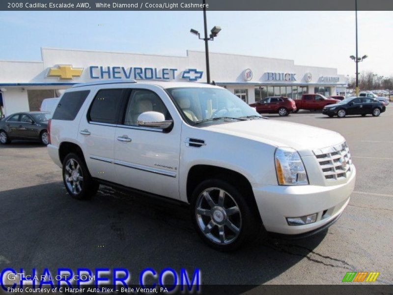 White Diamond / Cocoa/Light Cashmere 2008 Cadillac Escalade AWD