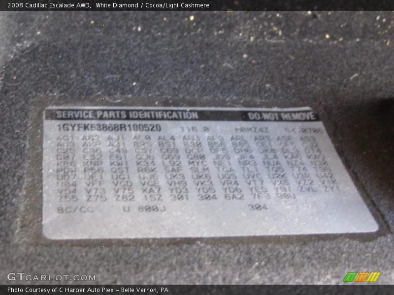 White Diamond / Cocoa/Light Cashmere 2008 Cadillac Escalade AWD
