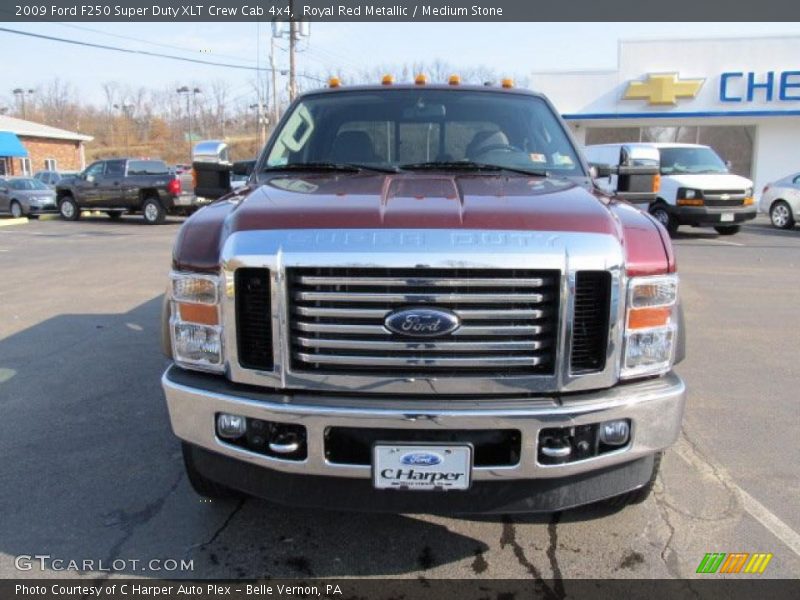 Royal Red Metallic / Medium Stone 2009 Ford F250 Super Duty XLT Crew Cab 4x4