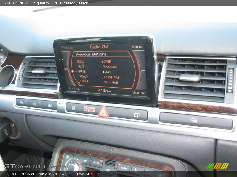 Brilliant Black / Black 2008 Audi S8 5.2 quattro