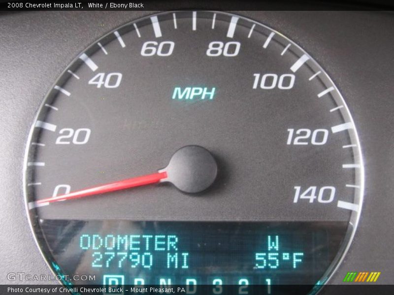 White / Ebony Black 2008 Chevrolet Impala LT