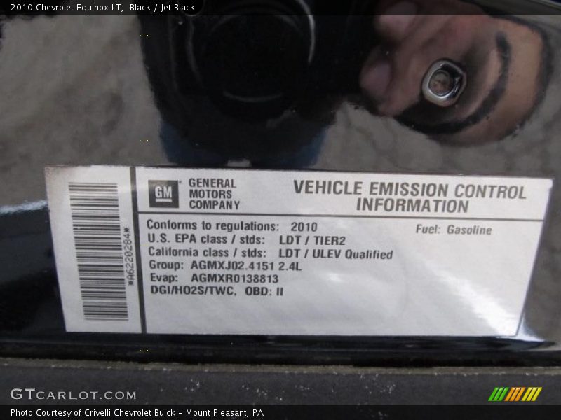 Black / Jet Black 2010 Chevrolet Equinox LT