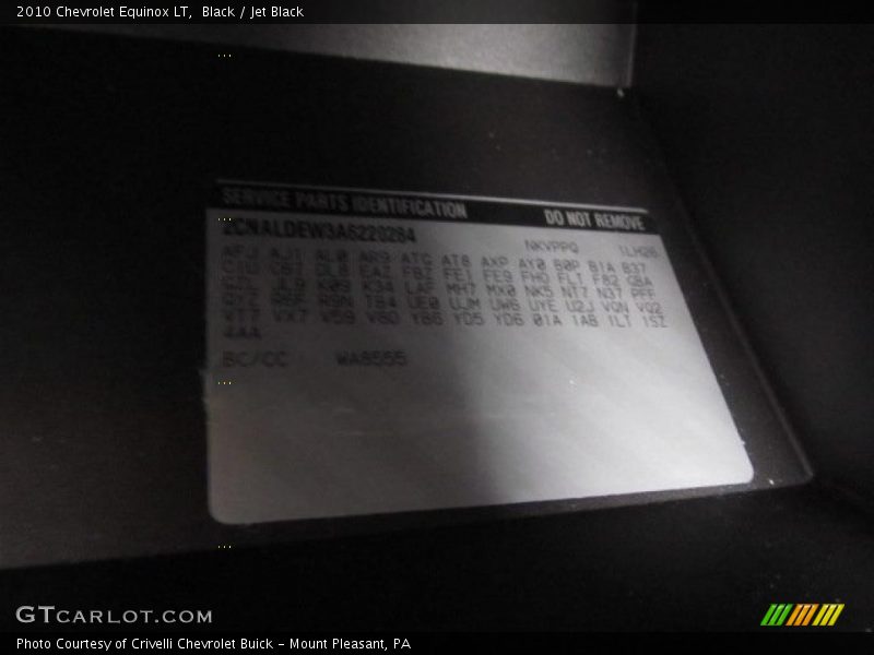 Black / Jet Black 2010 Chevrolet Equinox LT